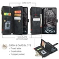thumbnail image 3 of CaseMe Case for iPhone 17 Pro Wallet Case for Women Men, Fashion Durable PU Leather Magnetic Flip Lanyard Strap Wristlet Zipper Card Holder Wallet Phone Case for iPhone 17 Pro 6.3-inch,Black, 3 of 9