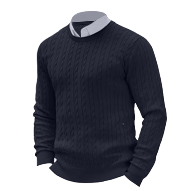 Jersey de cuello redondo de punto para hombre: manga larga ajustada, color liso floral, poliéster, estampado 3D, ropa informal y de fiesta.
