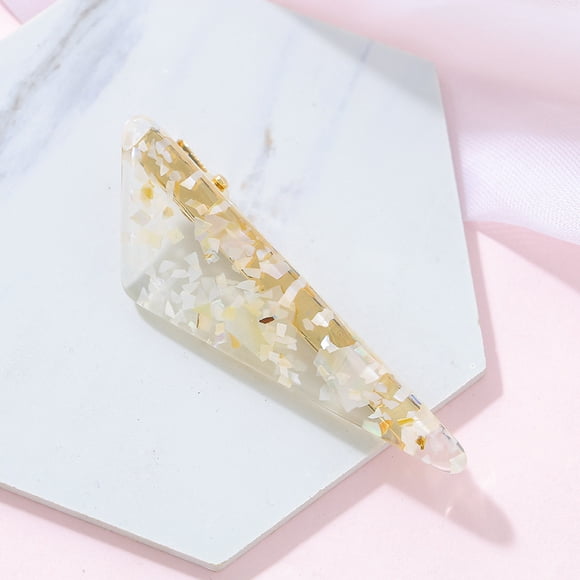 2 PCS Acrylic Resin Hair Clips, Handmade Hair Barrettes , Glitter Crystal Geometric Hairpin, Gifts for Women Girls
