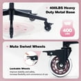 thumbnail image 6 of High Back Office Chair with Lockable Wheels, 400lbs Large Fabric Executive Desk Chair, Adjustable Lumbar Support Flip up Arms, Ergonomic Home Office Computer Chair with Storage Pocket, Pink, 6 of 9