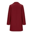 thumbnail image 5 of Inleife Women's New Fashionable Coats Solid Color Lapel Double Buckle With Pockets Woolen Coat Jacket, 5 of 5