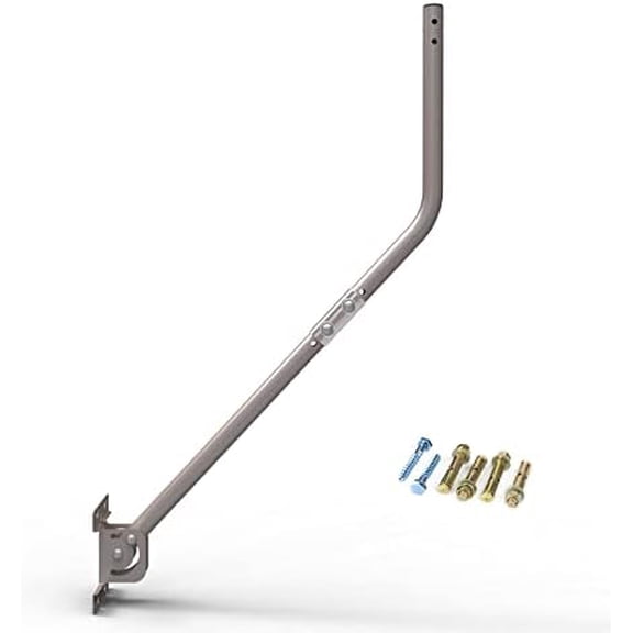 Adjustable Attic/Outdoor TV Antenna Mounting Pole Universal Mount Brackets Weather Station Mounting Pole - Easy Installation, Solid Structure, Weather Proof (1" Diameter,34.5" Arm Length)