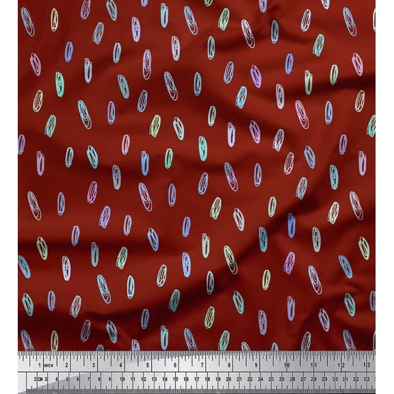 Soimoi Red Cotton Voile Fabric Brush Stroke Abstract Print Fabric by the Yard 42 Inch Wide