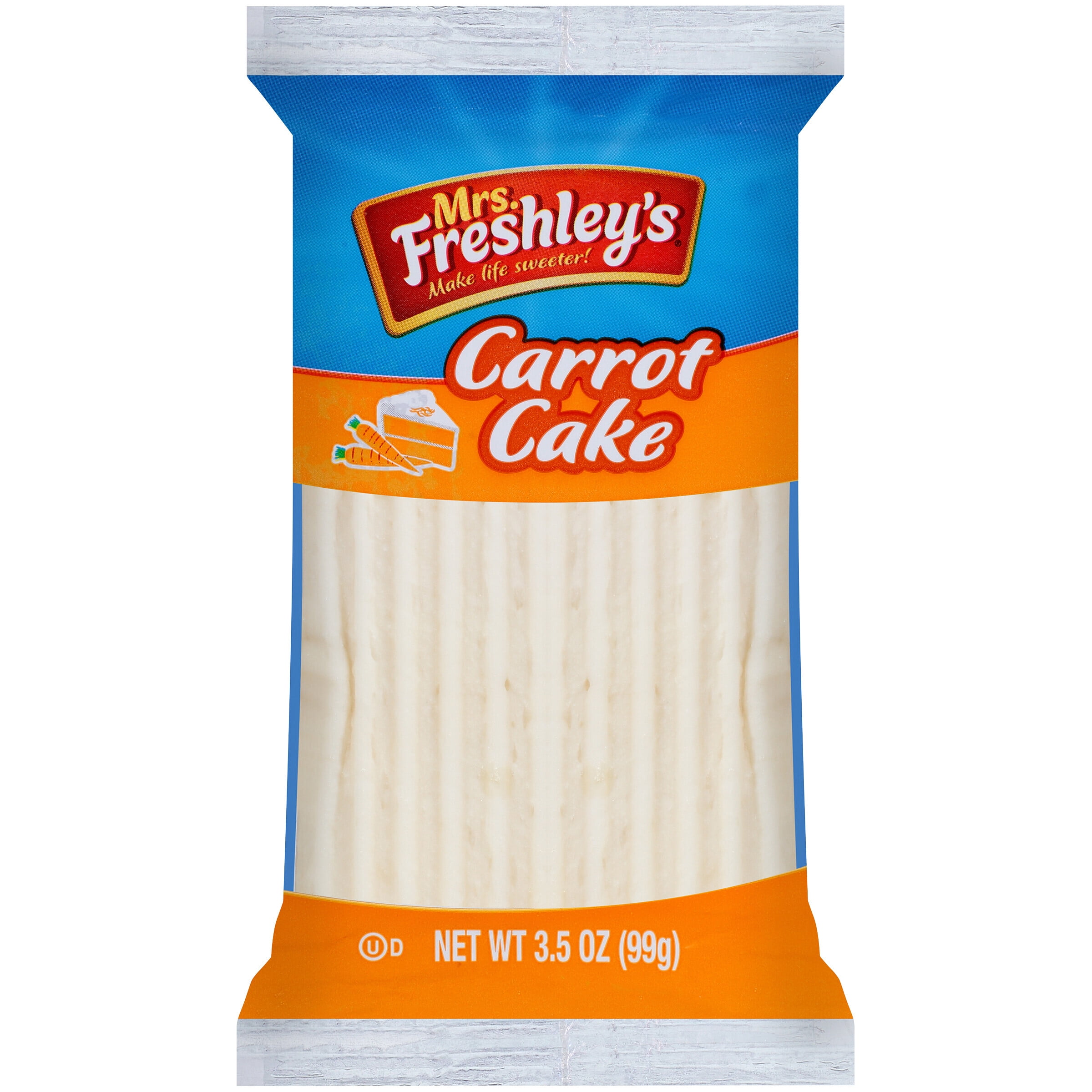 Mrs. Freshley's Iced Carrot Cake Snack Bar 3.5 oz Individually Wrapped