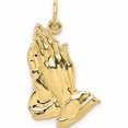 thumbnail image 1 of 10K Yellow Gold Praying Hands Pendant (26 X 19) Made In United States -Jewelry By Sweet Pea, 1 of 5