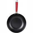 thumbnail image 2 of Wok tradicional antiadherente de acero al carbono Imusa USA de 12" con mango rojo, 2 of 8