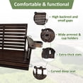 thumbnail image 3 of Fortune Candy 3-Seater Wooden Porch Swing with Cup Holders, Heavy Duty 880 lbs, Deep Brown-5ft, 3 of 8