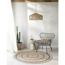 Livabliss Outdoor Rugs, 5ft Round Encore Cottage Tan Square Area Rug for Patio, Porch, Deck, Backyard, Waterproof Indoor Outdoor Carpet (5'3" x 5'3")