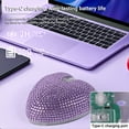 thumbnail image 5 of Dpisuuk Wireless Mouse Bluetooth Cute Bling Crystal Rhinestone Purple Heart Shape Computer Mice with LED Light 2.4GHz & Bluetooth Rechargeable USB Cordless Mouse for Laptop PC Tablet Gift, 5 of 6
