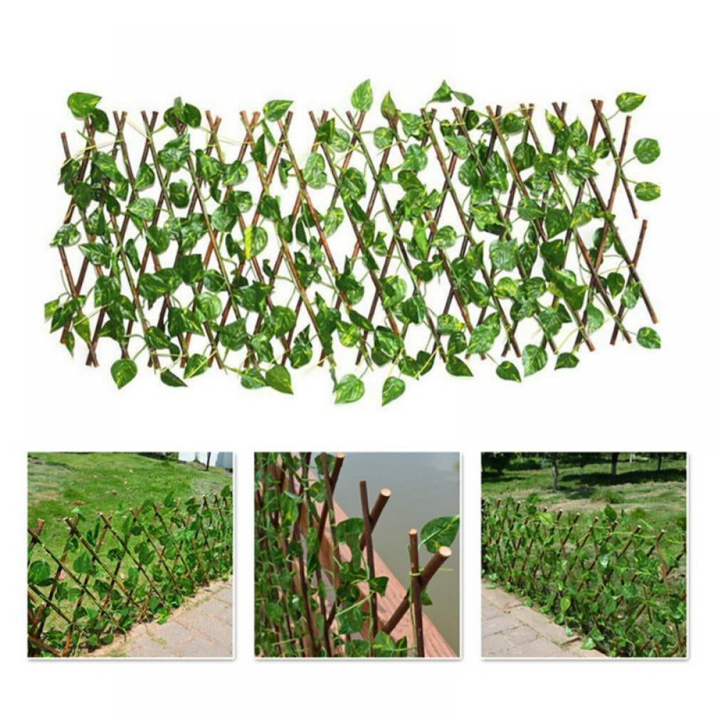 Faux Ivy Privacy Fence Screen with Expand Retractable PanelArtificial