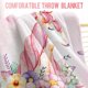 thumbnail image 3 of Manta de unicornio, regalo para mujeres y niñas, con estampado de flores rosas, ideal para dormitorio, sala de estar, cumpleaños y Navidad, suave, acogedora y ligera., 3 of 5