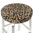 thumbnail image 3 of KLL Leopard Print-1 Round Bar Chair Cushion Cover 12 inch ,Bar Stool Protector with Elastic, Soft Washable, 3 of 6
