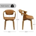 thumbnail image 2 of Art Leon Office Chair, Faux Leather Swivel Desk Chair with Wood Legs, Brown, 2 of 8