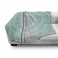 thumbnail image 3 of Grey and Aqua Soft Flannel Fleece Throw Blanket, Ombre Traditional Universe with Tribal Geometric Mandala Artwork, Cozy Plush for Indoor and Outdoor Use, 50" x 70", Aqua Grey, by Ambesonne, 3 of 6