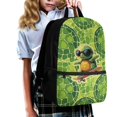 thumbnail image 3 of Uourmeti Cartoon Turtle Design Adjustable Comfort Straps School Backpack, 17 Inch Anti Fade Student Bookbag Roomy Interior Polyester Backpack for Adults, 3 of 6