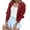 Deep Red, variant on Women's Fashion Long Sleeve Open Front Knit Cropped Cardigan Sweaters Solid Color Casual Drop Shoulder Short Shrugs Sweater Coats