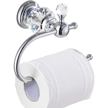 Crystal Series Brass Toilet Paper Roll Holder, Polished Chrome Chrome