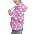 thumbnail image 2 of Goofa Purple And White Polka Dot for Women's Hooded Sweatshirt with Eye-catching Drawstrings- Lightweight Pullover Hoodie with Kangaroo Pocket, Perfect for Everyday Wear-, 2 of 7