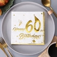 thumbnail image 2 of KAKOWELY 40 servilletas de papel desechables elegantes para fiesta de 60 cumpleaños, artículos lujosos para decoraciones y celebraciones de cumpleaños., 2 of 4