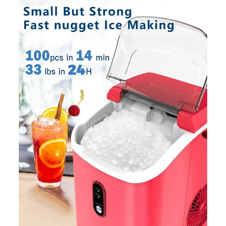 COWSAR Nugget Ice Maker Countertop, Soft Chewable Nugget Ice Cubes  Machine