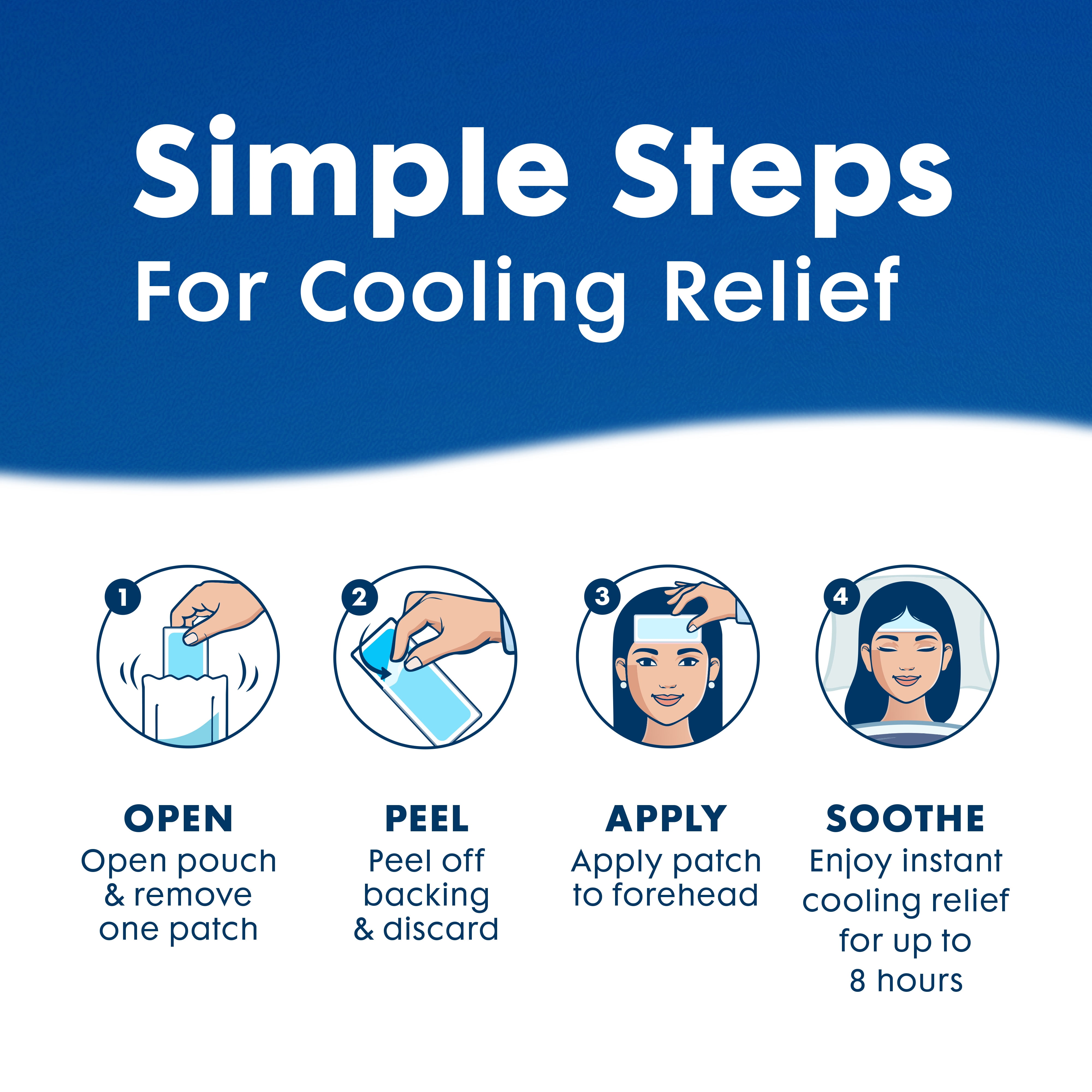 (3 pack) BeKoool Instant Cooling Relief for Migraine & Headache Discomfort, Up to 8 hours of Cooling Relief, Soft Gel Patches, 6 Count