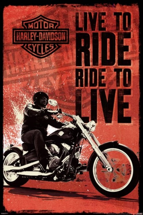 Harley Davidson Live to Ride Poster Poster Print