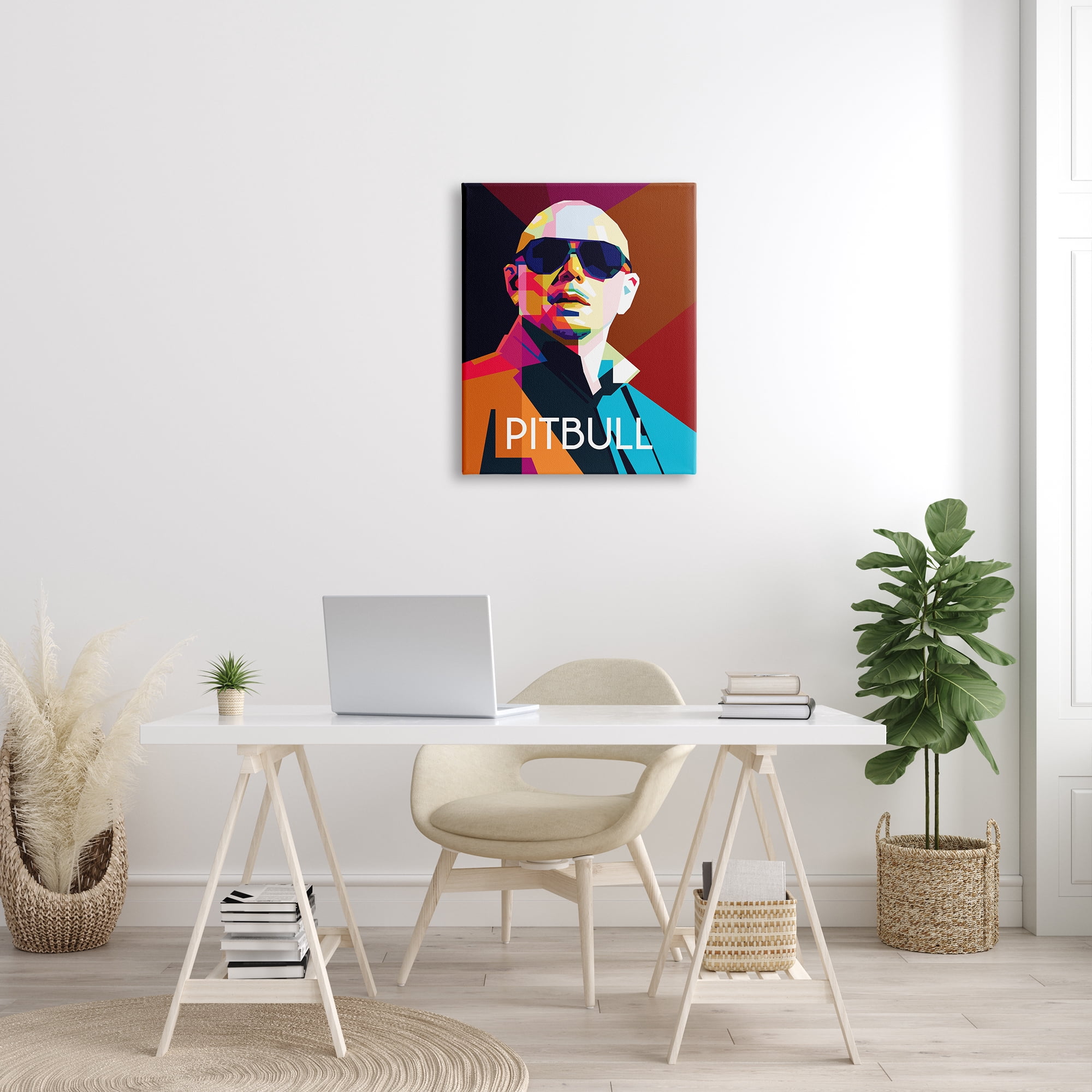 Stupell Industries Pitbull Modern Portrait Bold Shapes Abstract Geometric Shapes, 24 x 30, Design by Birch&Ink