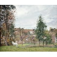 thumbnail image 2 of Pissarro, Camille 31x26 Gold Ornate Wood Framed with Double Matting Museum Art Print Titled - Landscape With a White Horse, 2 of 4