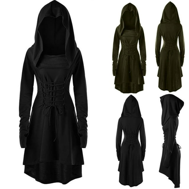 PENGXIANG Mode Femmes Manches Longues Robe Gothique Été Cosplay Robes de Plage à Manches Longues pour Femmes 2022