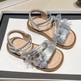 thumbnail image 6 of Eltusu Girls Sandals with Strap, Open Toe No Slip Soft Sole Princess Summer Sandals Silver Size 13(Little Kids), 6 of 7