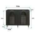 thumbnail image 2 of Accent Cabinet Black Lacquered Wooden Cabinet with 4 Glass Doors Sideboard Buffet Server Cabinet Storage Cabinet, for Living Room, Entryway, Hallway, Office, Kitchen and Dining Room, 2 of 8