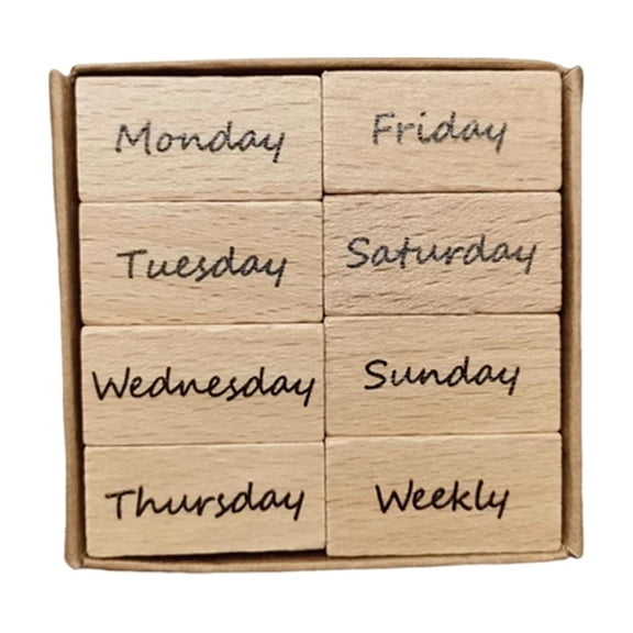 FVDPWYE Wooden Mounted Stamps Planner Calendar DIY Supplies Scrapbook Marks for Crafting Week
