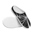 thumbnail image 3 of Goofa Futuristic Moonlit Cityscape Print Womens Mens Cotton Lightweight House Slippers , Washable Home Slippers,Indoor Comfy Bedroom Cozy Slippers-40/41, 3 of 7