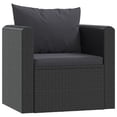 thumbnail image 3 of vidaXL 9 Piece Garden Lounge Set with Cushions Poly Rattan Black, 3 of 5