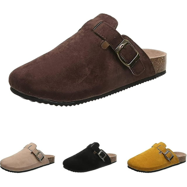 Womens Cork Slippers,soft Clogs For Women,womens Clogs-mules House Slipers With Arch Support And Adjustable Buckle Yj51-2