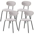 thumbnail image 5 of Stackable Dining Chairs Set of 4, Small Modern Kitchen Chair with Metal Legs, Space Saving Fabric Chairs for Apartment, Dining Living Room, White, 5 of 9