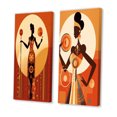 thumbnail image 3 of Designart "Graphic Representation Orisha Oshun, African Goddess with Mirror" African American Woman Wall Art Set Of 2 - Glam Red Wall Decor Set Of 2, 3 of 6