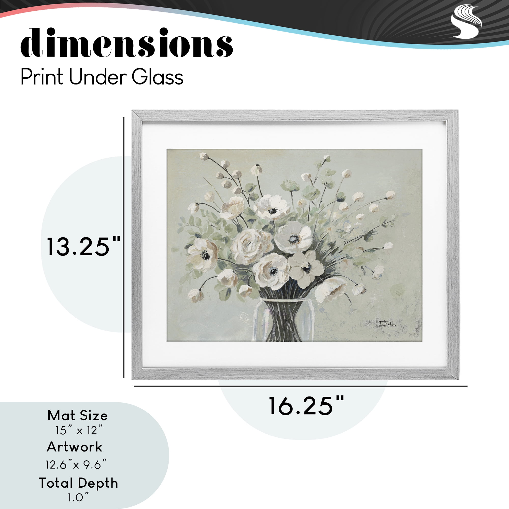Stupell Industries Siempre Bella Bouquet Gray Framed Print Under Glass, design by Patricia Pinto