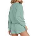 thumbnail image 4 of Fantaslook Pajama Sets for Women Two Piece Outfits Long Sleeve Sweatshirts Lounge Sets Casual Tops and Shorts Fall Outfits, 4 of 9
