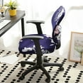 thumbnail image 6 of Computer Office Chair Covers,Printed Stretch Universal Rotating Chair Slipcovers Cover Anti-Dust Removable Washable Spandex Split Desk Chair Cover-B, 6 of 9