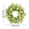 thumbnail image 3 of Artificial Daisy Wreath 12 6Inch Realistic Spring Floral Wreath With Greenery For Front Door Wall And Home Decor, 3 of 6