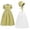 Green, variant on Girls Floral Print Short Sleeve Dress and Hat Set Cute Crewneck Casual Party Outfit Soft Pullover Style Versatile for Fall Winter Playdate Photo Daily Wear(Yellow,7-8 Years)
