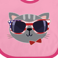 thumbnail image 4 of Inktastic 4th of July Girl Patriotic Cat Boys or Girls Baby Bib, 4 of 4