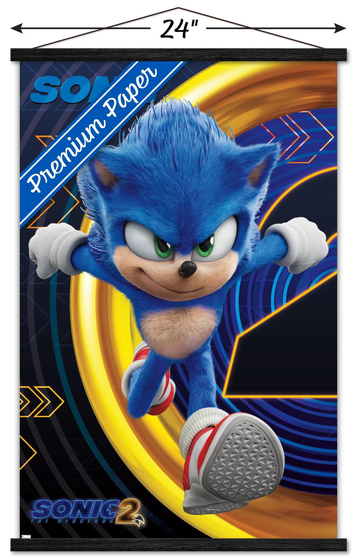 Sonic The Hedgehog 2 - Sonic 24" x 40" Framed Poster, by Trends International
