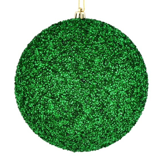 Vickerman 8" Green Beaded Ball Ornament, 2 per Bag