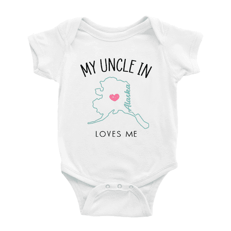 

My Uncle In Alaska Loves Me Baby Romper Boy Girl Clothing 3-6 Months