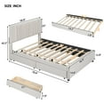 thumbnail image 6 of New Full Size Upholstered Platform Bed with 2 Drawers and 1 Twin Size Trundle, Classic Headboard Design, Beige, 6 of 10