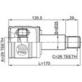 thumbnail image 2 of Febest INNER CV JOINT RIGHT 29X35X26 # 0711-GVSQRH OEM 44114-77E11, 2 of 2