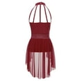 thumbnail image 3 of YONGHS Kids Girls Lyrical Dance Dress Sleeveless Figure Ice Skating Leoatrd Dancewear Burgundy 6, 3 of 7