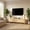 Oak, variant on Easoger 80" Curved Oval Sliding Door TV Stand with Built-in Charging Station, Fits Up to 85 Inch TV, Black Wood Grain Media Console for Living Room Bedroom